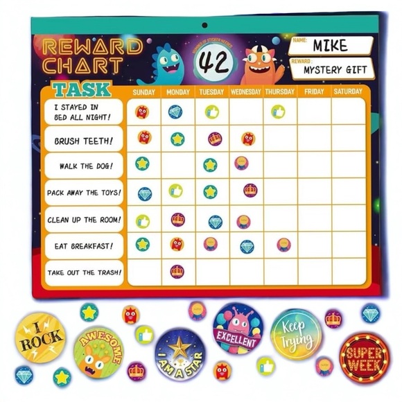 Other - NWT Kids Reward Chore Chart, Behavior Chart System with Stickers, Potty Training